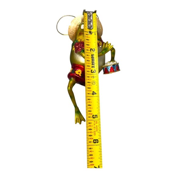 Radko ? Hula Colorful Frog Ornament Lei hawaiian Drum Sun Hat Beach Theme READ - Picture 4 of 7